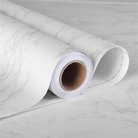 Stickyart 24"x160" Thick White Marble Contact Paper for Bathroom ...