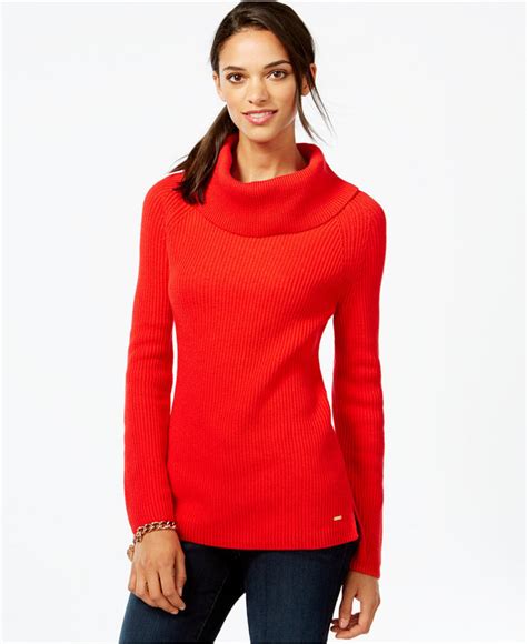 Tommy Hilfiger Ribbed Cowl Neck Sweater, $79 | Macy's | Lookastic