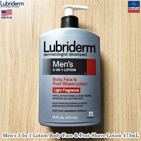 Lubriderm® Men's 3-In-1 Lotion Body Face & Post-Shave Lotion 473 ml ลูบริเดิร์ม โลชั่น บำรุงผิว ...