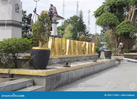 Banjarnegara, Indonesia Juni, 10 2022, from the Side of the Typical Statue of the City of Dawet ...