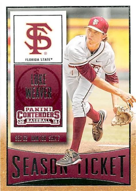 Luke Weaver baseball card (Florida State University Seminoles Arizona Diamondbacks) 2015 ...