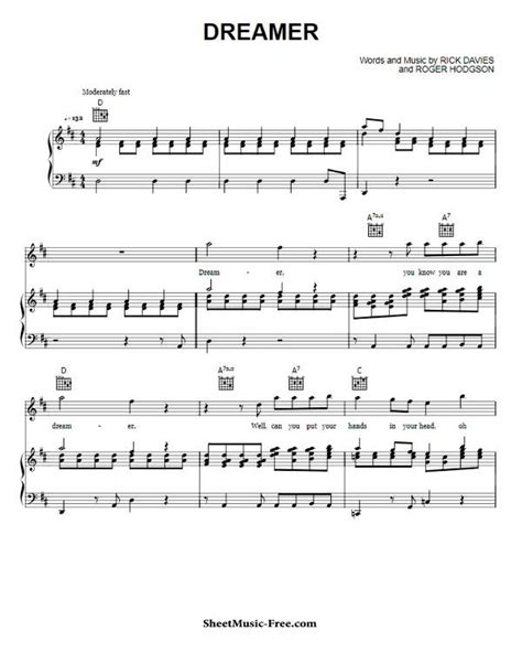 Dreamer Sheet Music Supertramp. FREE Download Dreamer Sheet Music Supertramp PDF for Piano Sheet ...