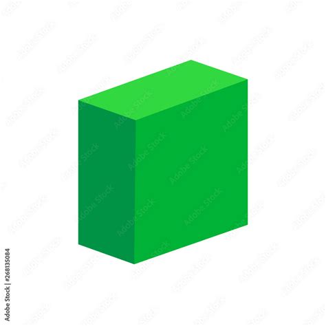 green cuboid basic simple 3d shapes isolated on white background ...