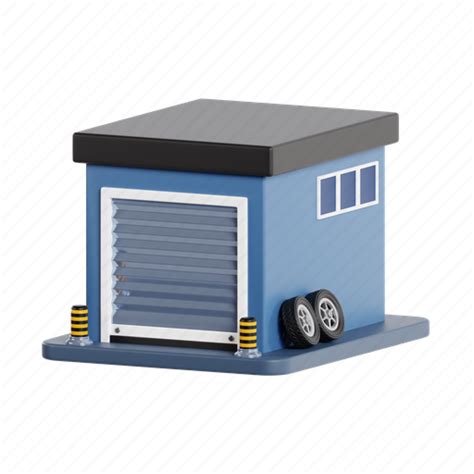 Garage, modern, interior, home, floor, wall, room 3D illustration - Download on Iconfinder