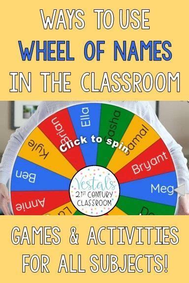 a wheel of names in the classroom with text overlay that reads, ways to ...