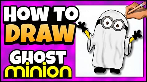 How to Draw a Ghost Minion 👻| Halloween Art for Kids | Guided Drawing - YouTube