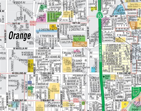 Orange Map, City of Orange, Orange County, CA – Otto Maps