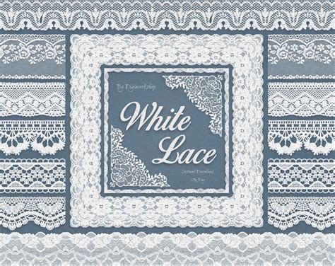 Digital White Lace Border Clip Art white Lace | Etsy