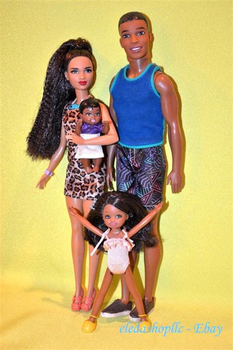 ADORABLE BARBIE DOLL FAMILY DOLLS LOT MOM KEN DAD BABY AA AFRICAN AMERICAN BLACK | eBay | Barbie ...