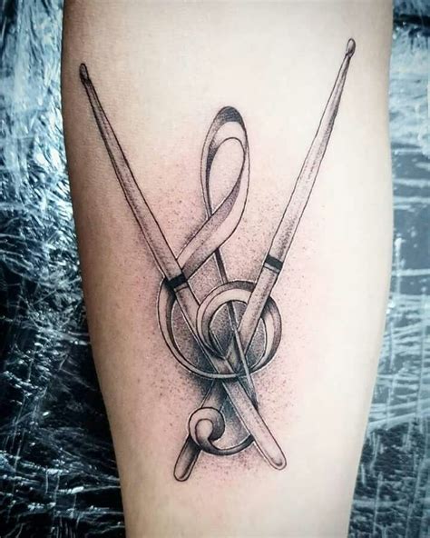 Treble clef tattoo. Tattoo for a drummer. | Music tattoo designs, Treble clef tattoo, Music ...