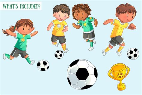 Kids Playing Soccer Sports Clip Art Collection Cute Soccer | Etsy