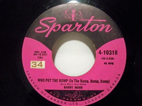 Barry Mann - Who Put The Bomp (1961, Vinyl) | Discogs