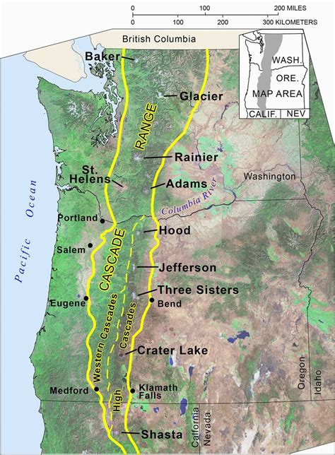 Cascade Mountains oregon Map | secretmuseum