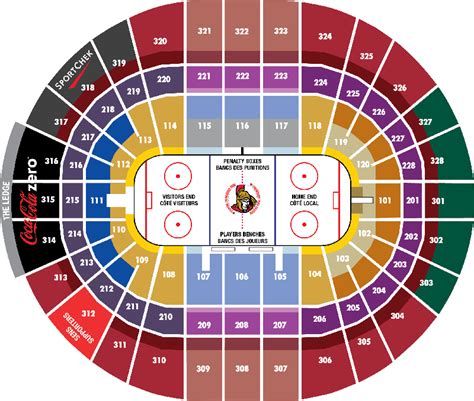 Arena Map - Canadian Tire Centre