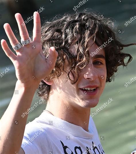 Timothee Chalamet Arrives Lido Beach Venice Editorial Stock Photo ...