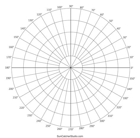 Polar Graph Paper (Printable PDF with Radians and Degrees) – DIY Projects, Patterns, Monograms ...