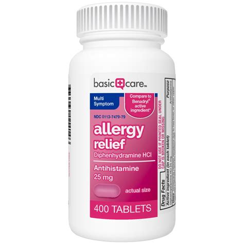 Amazon.com: Basic Care Allergy Relief Diphenhydramine HCl Tablets, 400 Count: Health & Personal Care