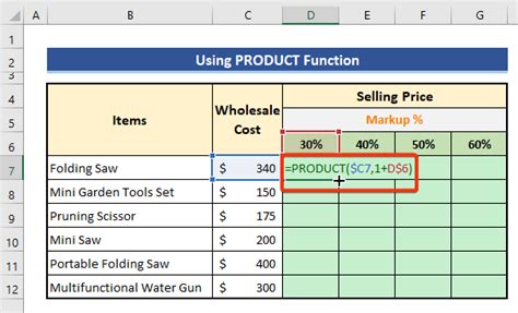 Excel Formula to Add Percentage Markup (3 Suitable Examples)