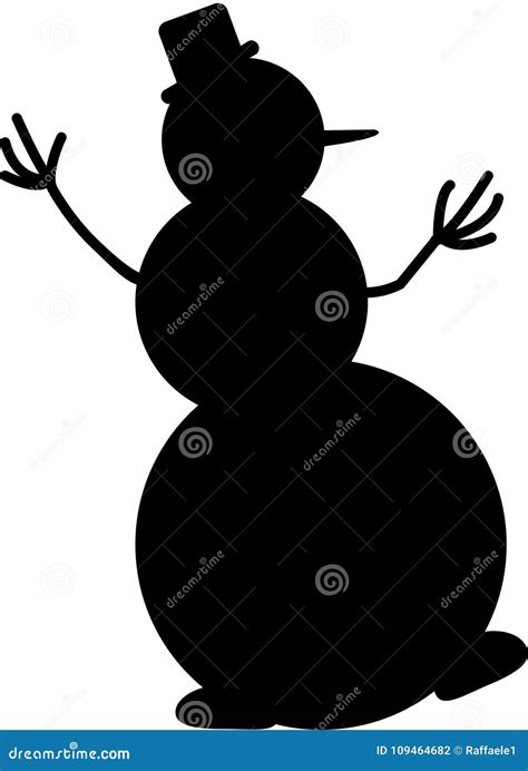 Snowman black silhouette stock vector. Illustration of silhouette ...