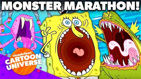 SpongeBob's SCARIEST Monsters Marathon! 👻 | Nickelodeon Cartoon ...