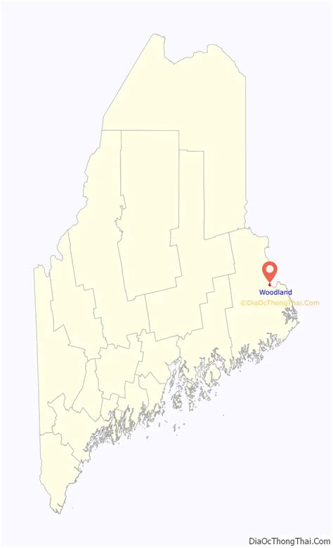 Map of Woodland CDP, Maine