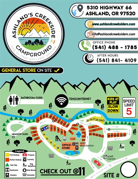 Creekside Map | Ashland's Creekside Campground & RV Park