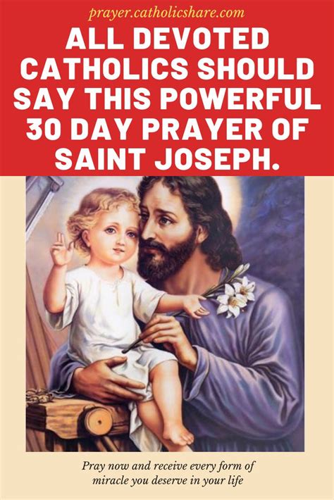 The Powerful 30 Day Prayer to St. Joseph every catholic should pray. | Novena prayers, Prayers ...