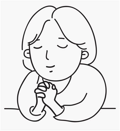 Praying Clipart Black And White, HD Png Download - kindpng