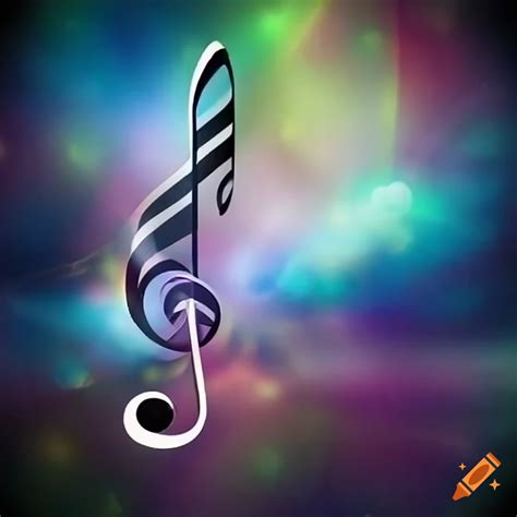 Music notes with serene nature and animal background