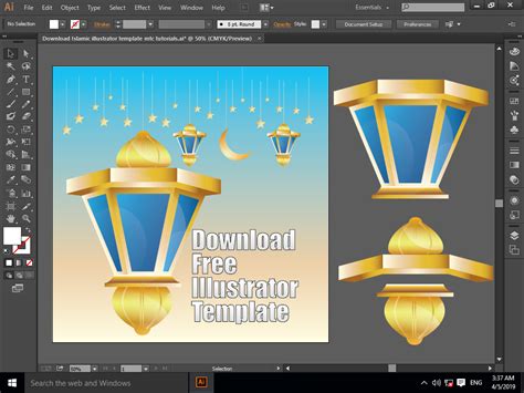 Islamic Design Free Illustrator Template - MTC TUTORIALS - MTC TUTORIALS