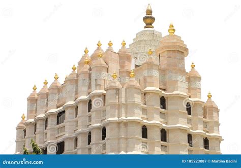 The Shree Siddhivinayak Ganapati Mandir Isolated on White Background. Stock Image - Image of ...