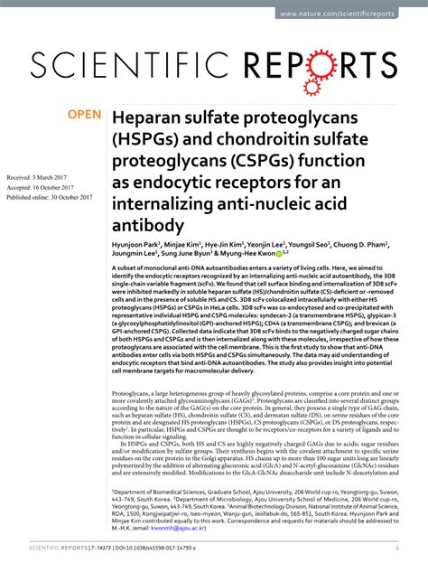 (PDF) Heparan sulfate proteoglycans (HSPGs) and chondroitin sulfate proteoglycans (CSPGs ...