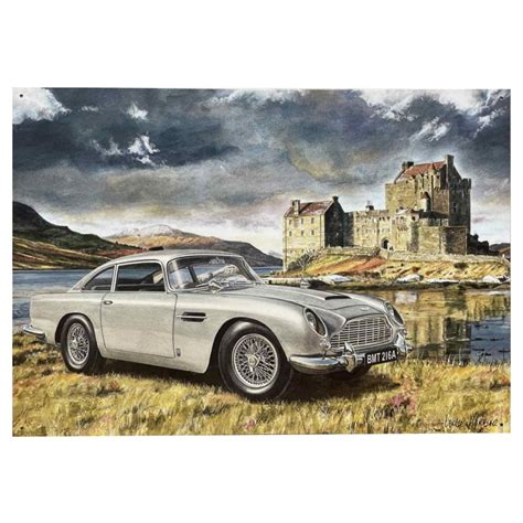 Aston Martin DB5 Skyfall James Bond Sign 50 x 35cm - Kidscollections