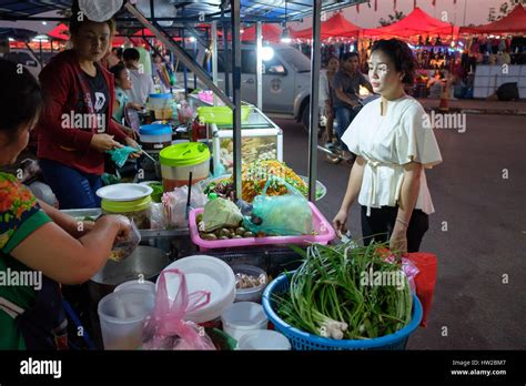 The night market in Vientiane. The famous night market is a major ...