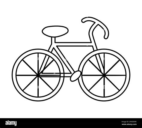 Vector black and white bicycle icon. Outline bike illustration isolated on white background ...