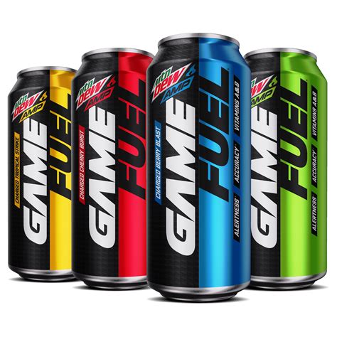 MTN DEW GAME FUEL, 4 Flavor Variety Pack, 16 oz Cans, 12 Count ...