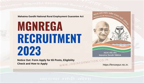 MGNREGA Recruitment 2023 Notice Out: Form Apply For 65 Posts ...