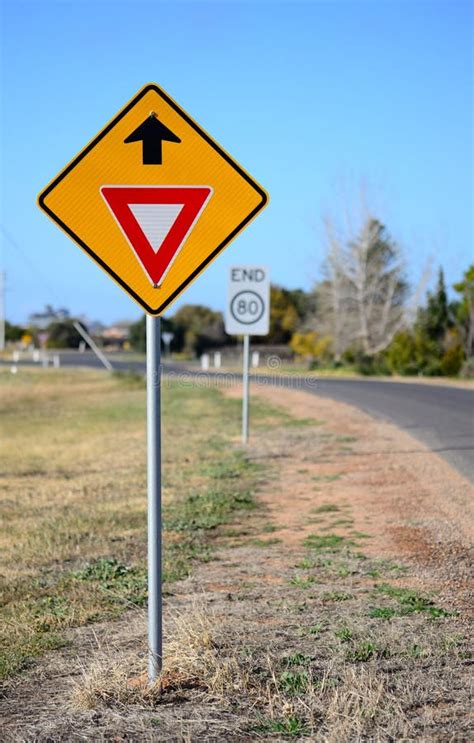 Road Sign, Give Way. stock photo. Image of sign, roadway - 43533826