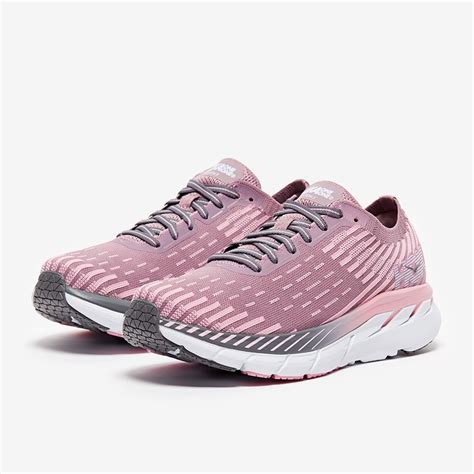 HOKA Womens Clifton 5 knit - Cameo Pink - Womens Shoes | Pro:Direct Running