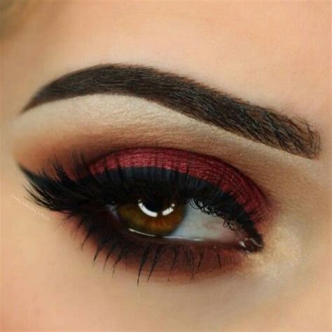 Red eyeshadow Kiss Makeup, Beauty Makeup, Eye Makeup, Brows, Lashes ...