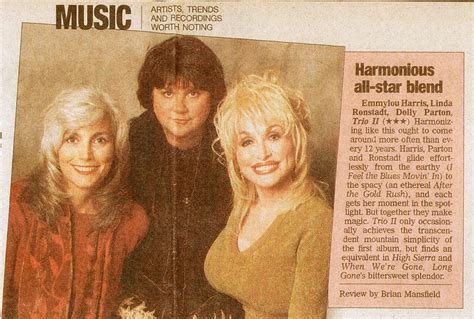 USA TODAY- A TRIO IN TUNE WITH ONE ANOTHER - LINDA RONSTADT - DOLLY ...