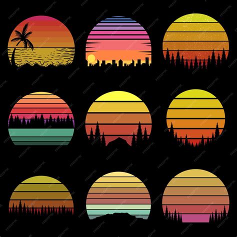 Premium Vector | Vintage retro background set collection