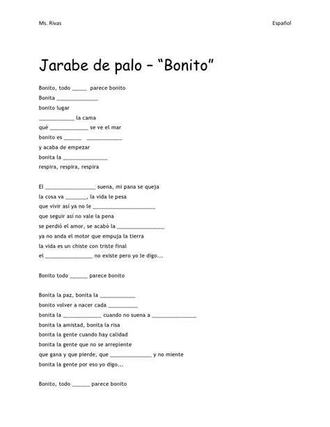 Bonito - Jarabe de palo