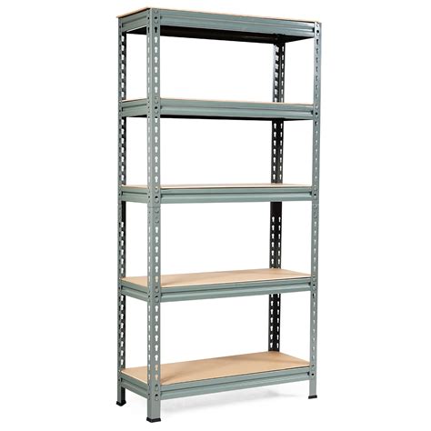 Costway 5-Tier Metal Storage Shelves 60'' Garage Rack W/Adjustable Shelves Gray - Walmart.com