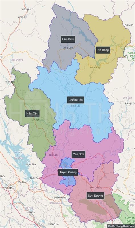 Map of Tuyen Quang province - Thong Thai Real