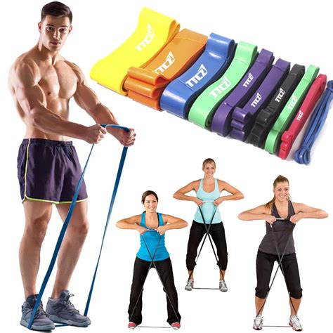 Fitness Resistance Bands 2.08M Latex Expander Cross Fit Loop Pilates Resistance Power Bands ...