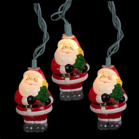 10 LIGHT 3" #SANTA W/TREE LIGHT SET #NOVELTYLIGHTS #SANTALIGHTS ...