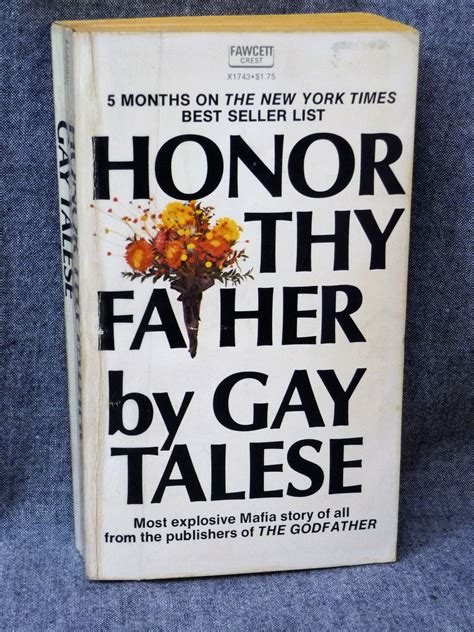 Honor Thy Father by Gay Talese - Paperback - First Thus 1st Printing - 1972 - from Fully Booked ...