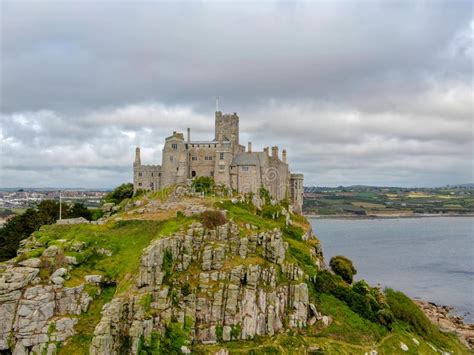 Aerial View of St Michael`s Mount Stock Image - Image of historic ...