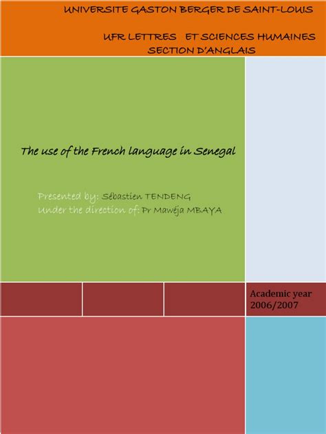 The French Use in Senegal by Sébastien TENDENG | Senegal | Foreign Language